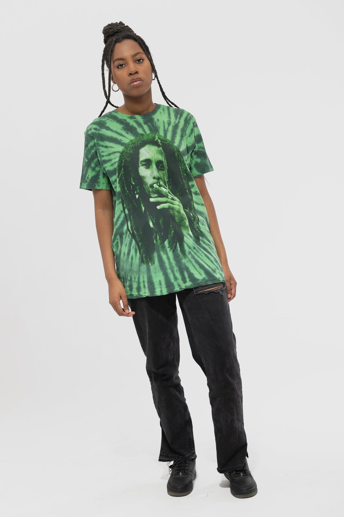 Bob Marley Smoke Portrait Tie Dye T Shirt product image 2