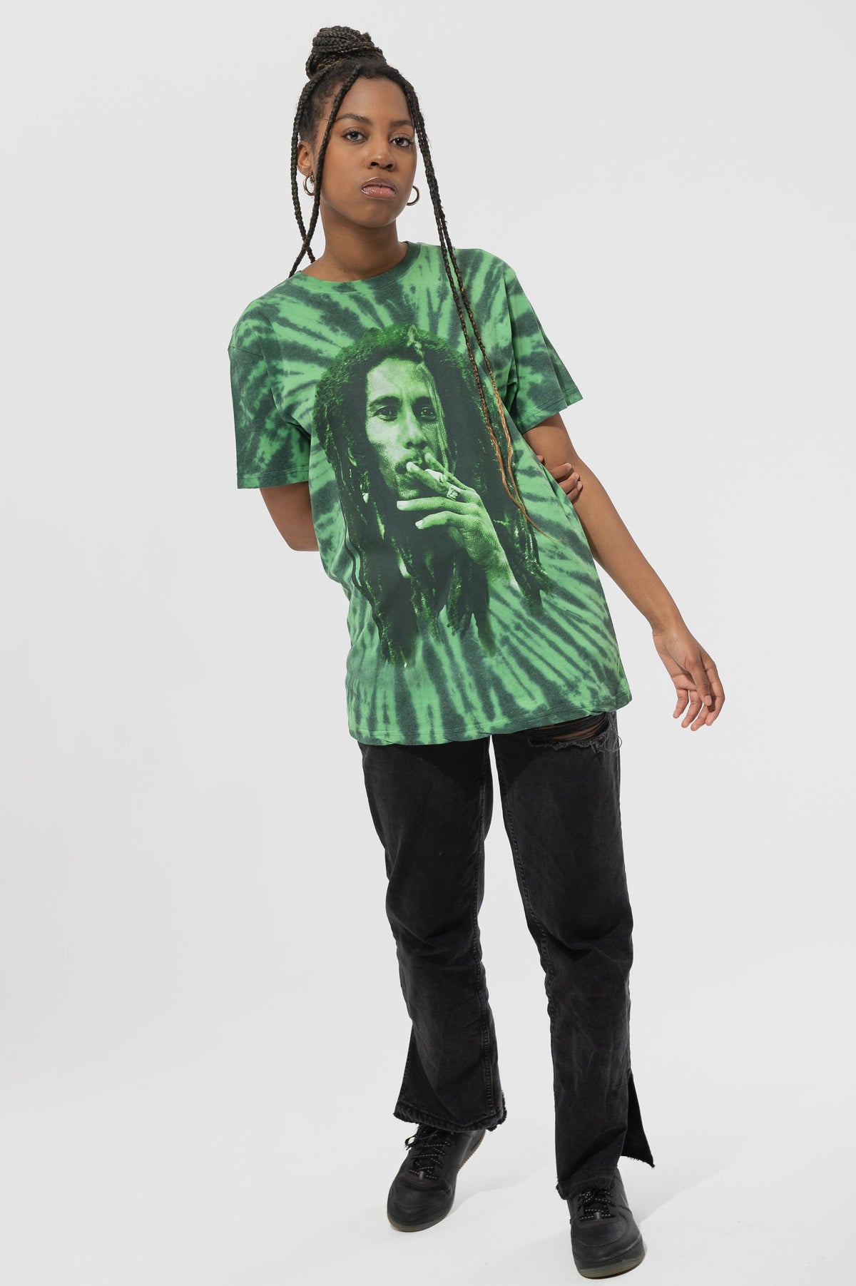 Bob Marley Smoke Portrait Tie Dye T Shirt product image 5