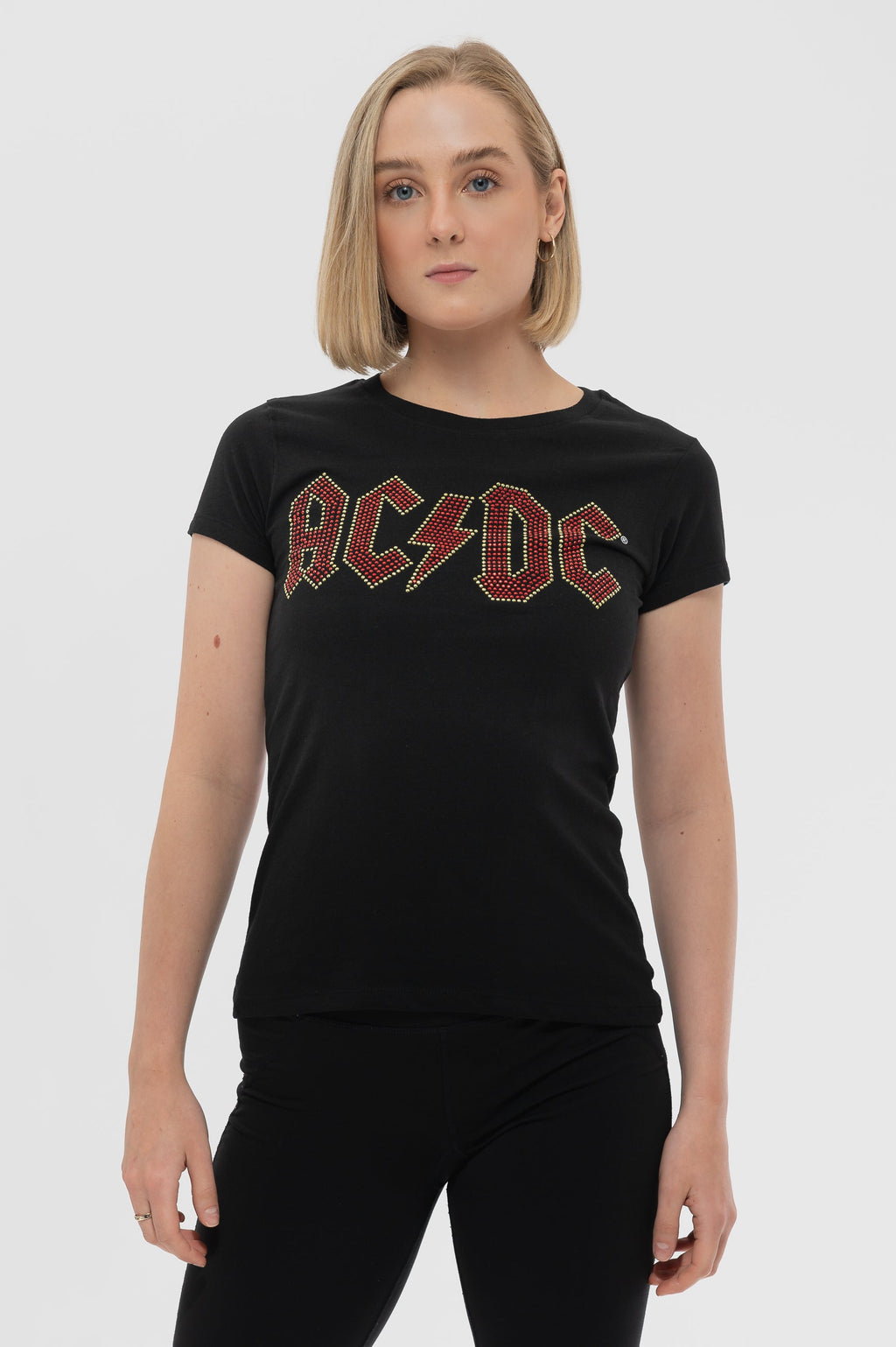 AC/DC Full Colour diamante Skinny Fit T Shirt product image 1