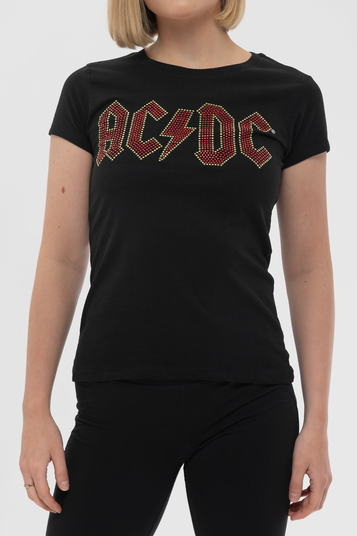 AC/DC Full Colour diamante Skinny Fit T Shirt product image 3