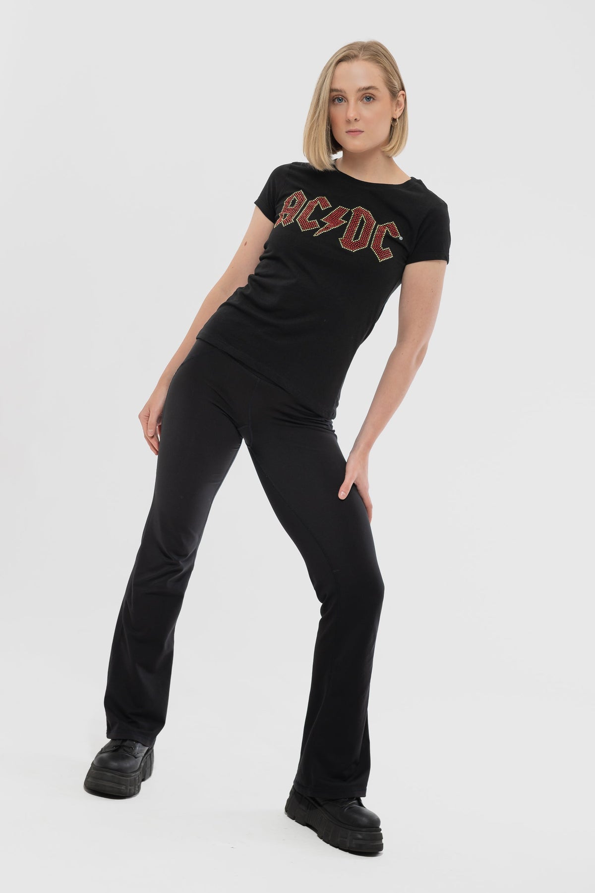 AC/DC Full Colour diamante Skinny Fit T Shirt product image 4
