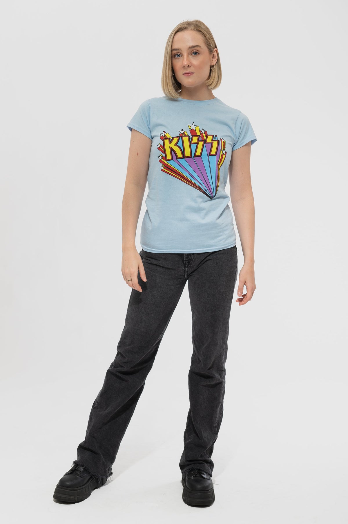 KISS Vintage Stars Logo Skinny T Shirt product image 2