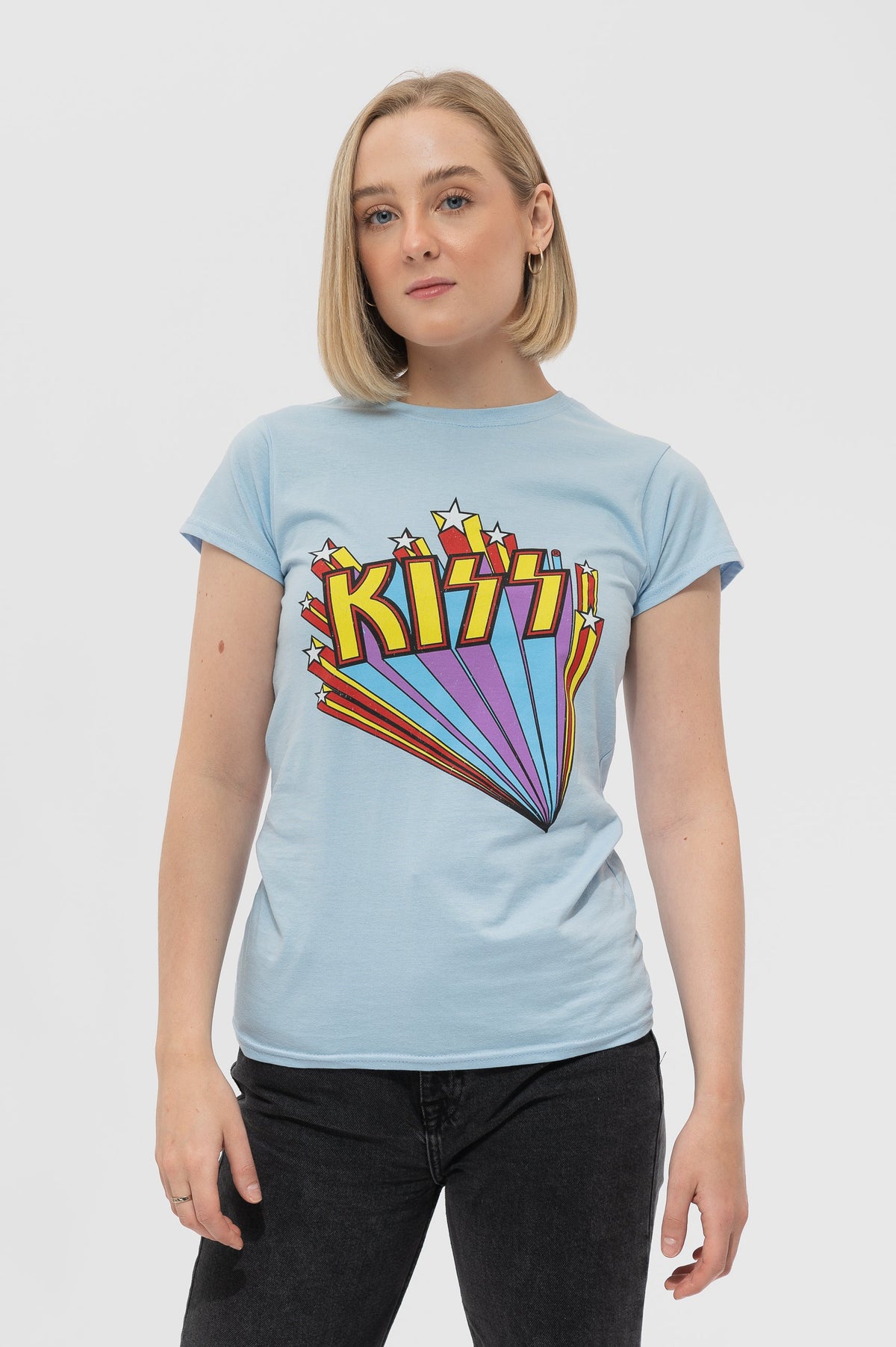 KISS Vintage Stars Logo Skinny T Shirt product image 1