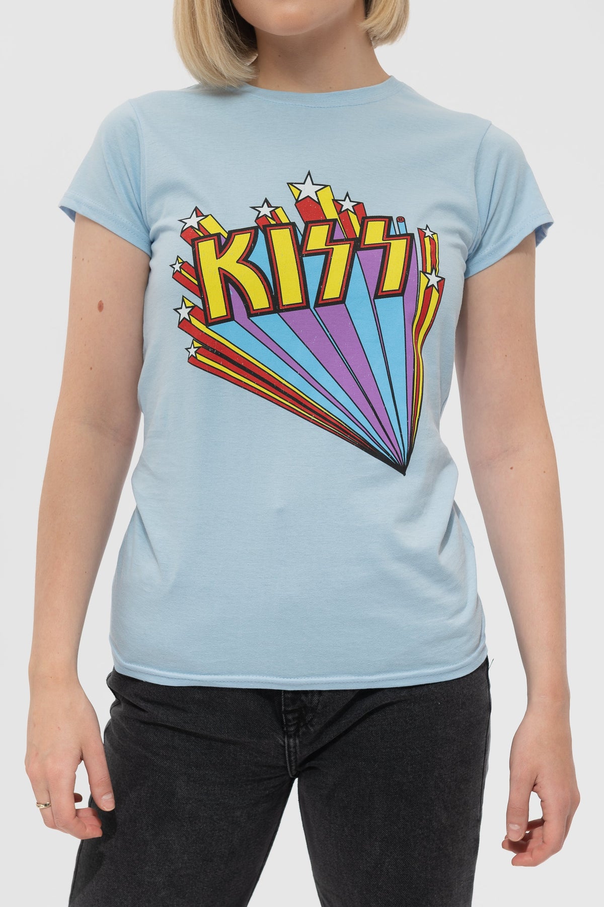 KISS Vintage Stars Logo Skinny T Shirt product image 3