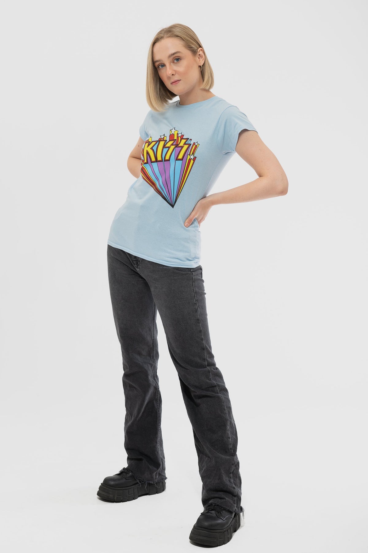 KISS Vintage Stars Logo Skinny T Shirt product image 5