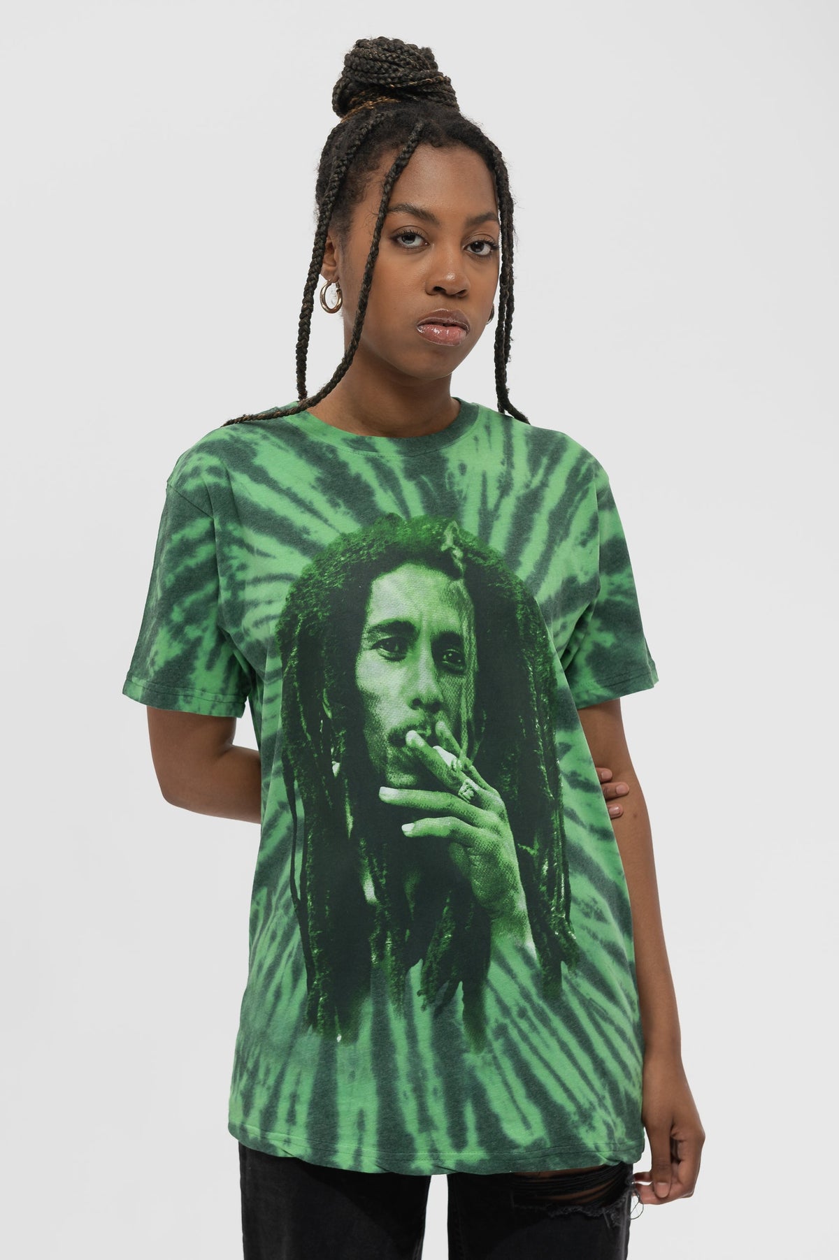 Bob Marley Smoke Portrait Tie Dye T Shirt product image 1