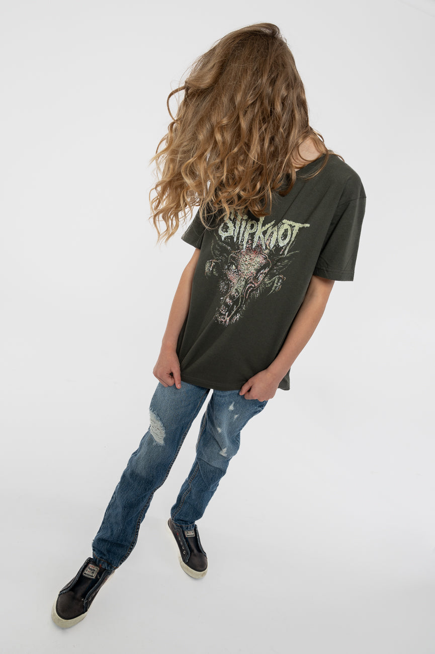 Slipknot Kids Infected Goat Charcoal T Shirt product image 5