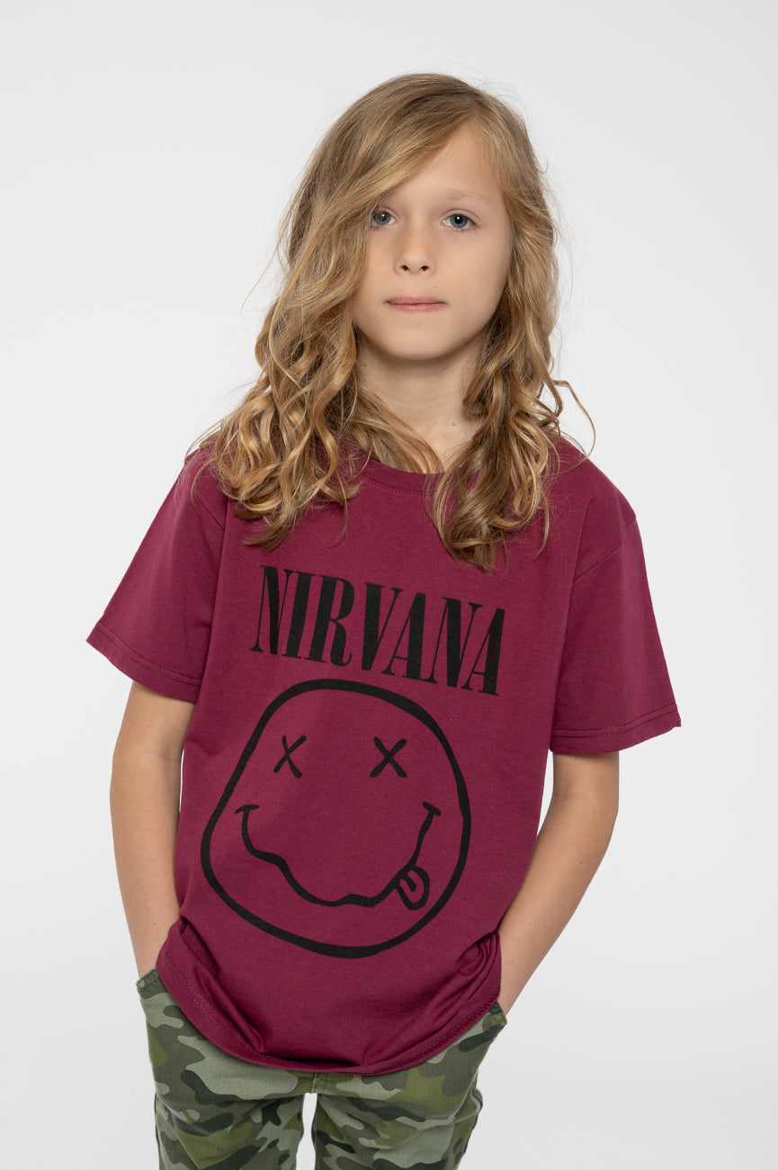 Nirvana Kids Grey Grunge Smile T Shirt product image 1