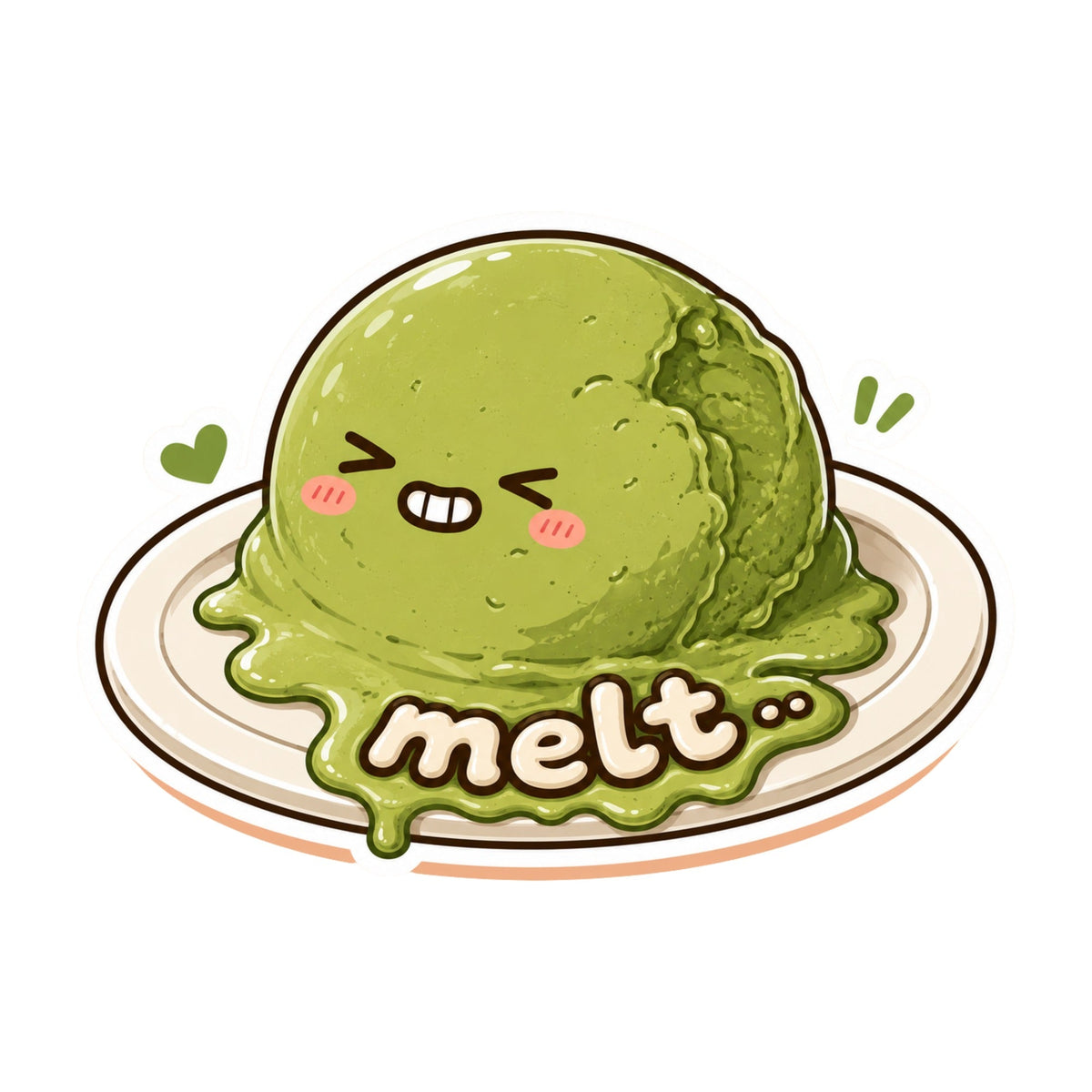 Melt - Cute Melting Matcha Ice Cream Summer Humor Graphic product image 3