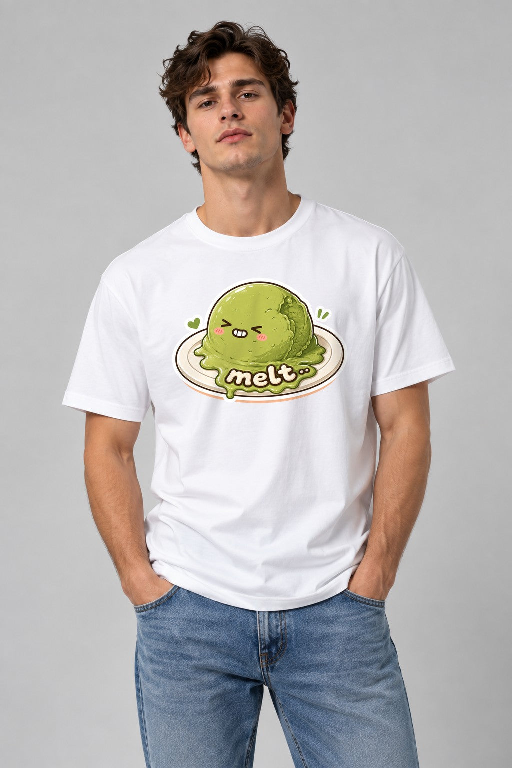 Melt - Cute Melting Matcha Ice Cream Summer Humor Graphic product image 1