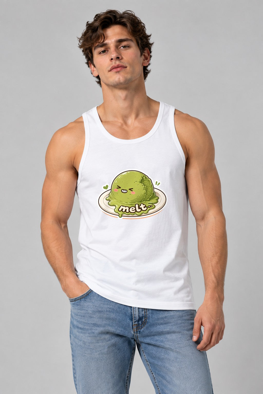 Melt - Cute Melting Matcha Ice Cream Summer Humor Graphic product image 1