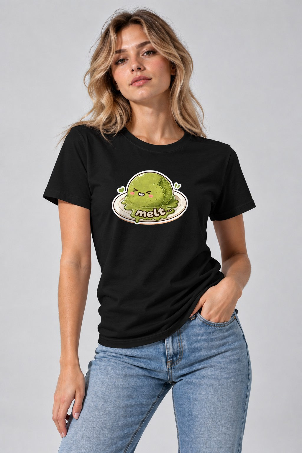 Melt - Cute Melting Matcha Ice Cream Summer Humor Graphic product image 2