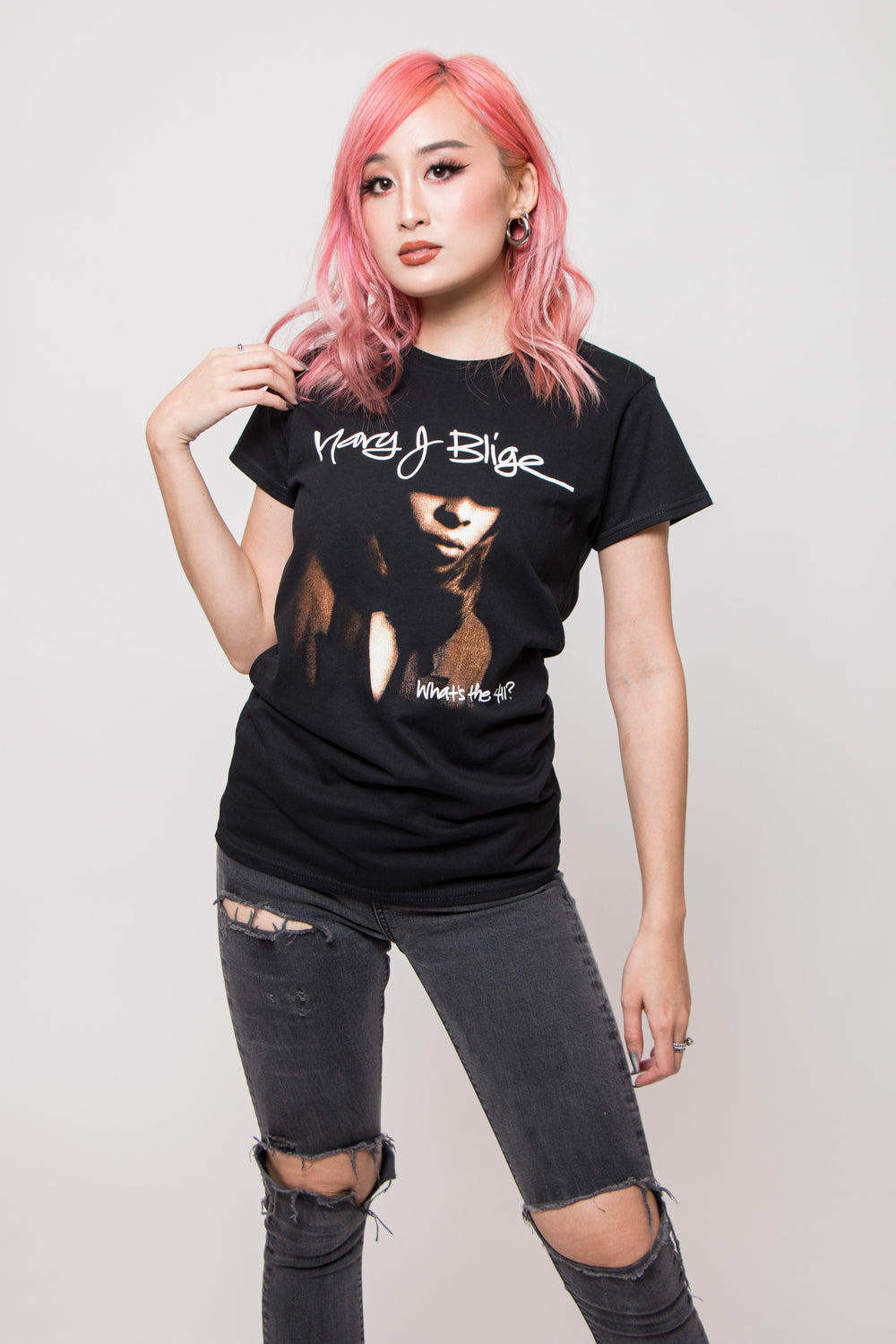 Mary J Blige What the Cover Skinny T Shirt