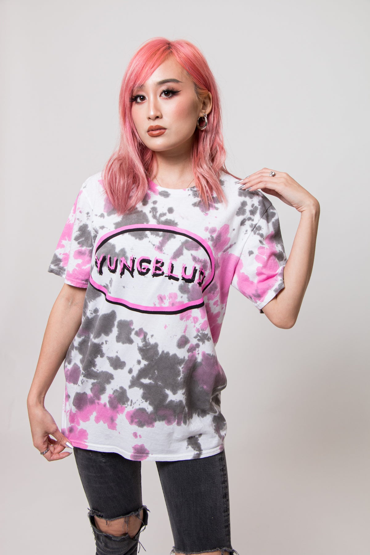 Yungblud Scratch Oval Dip Dye T Shirt product image 1