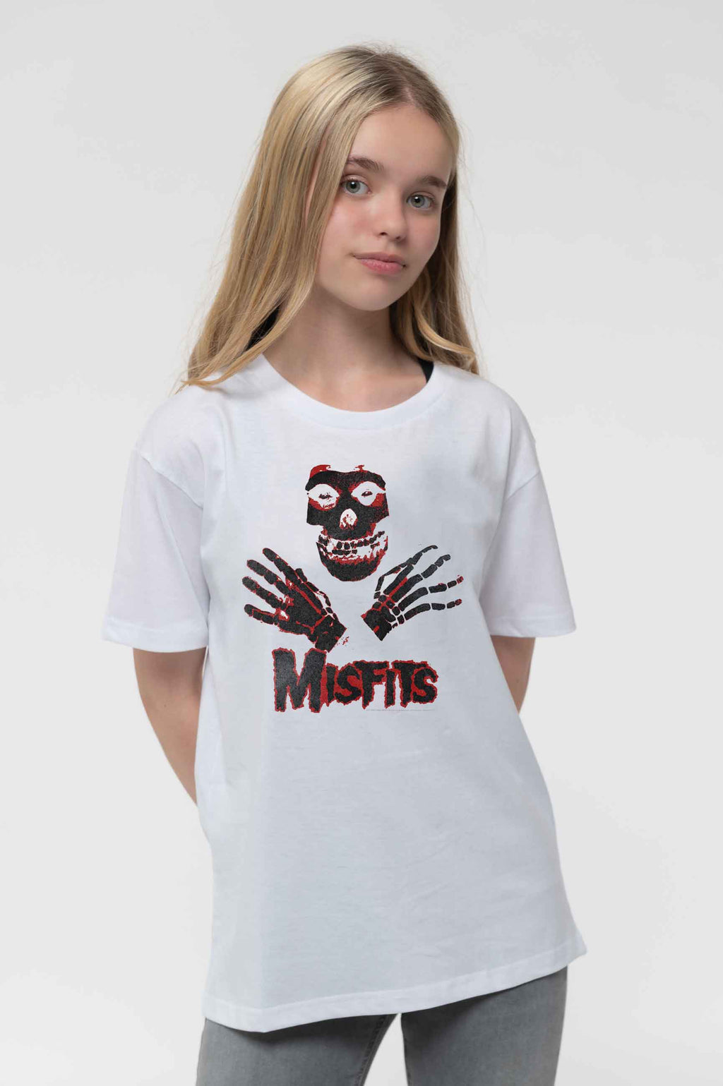 Misfits Kids Hands Band Logo White T Shirt product image 1