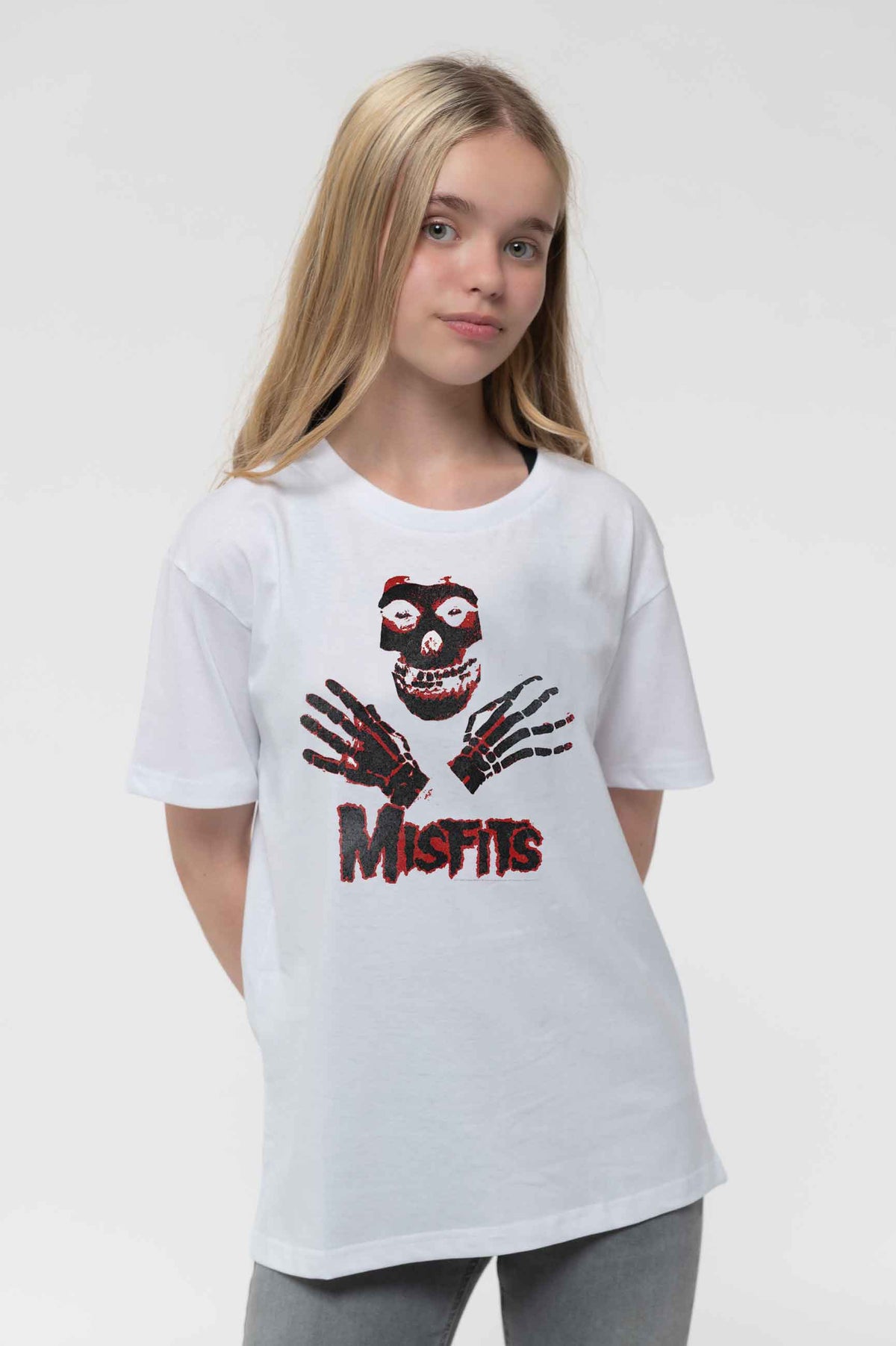 Misfits Kids Hands Band Logo White T Shirt product image 1