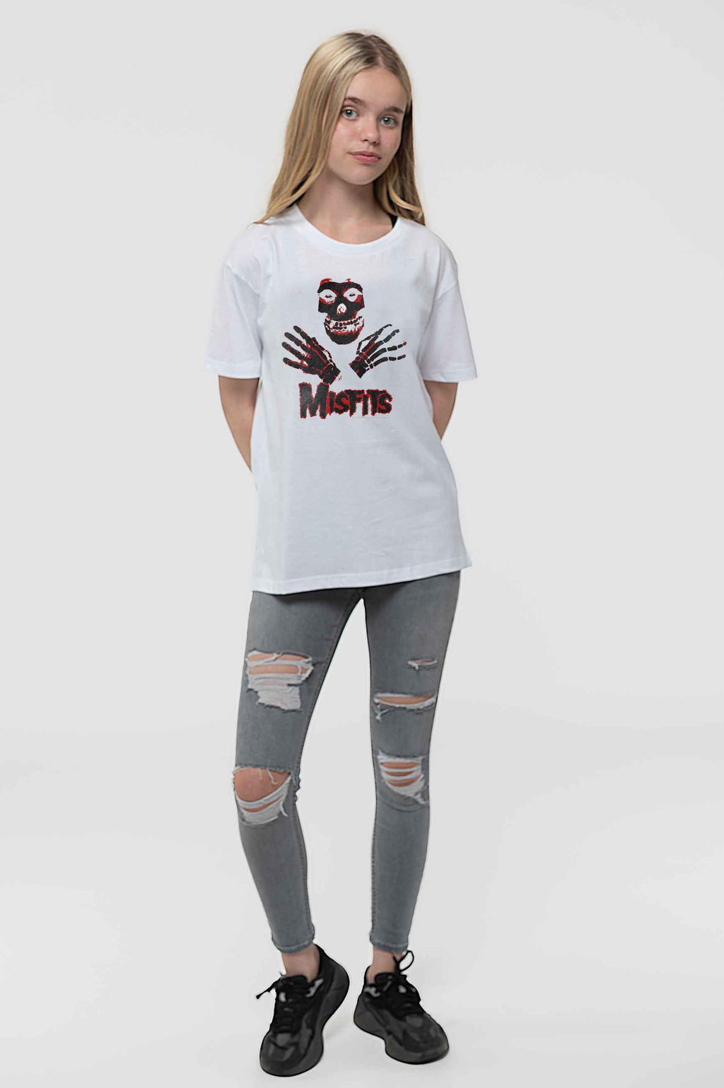 Misfits Kids Hands Band Logo White T Shirt product image 2