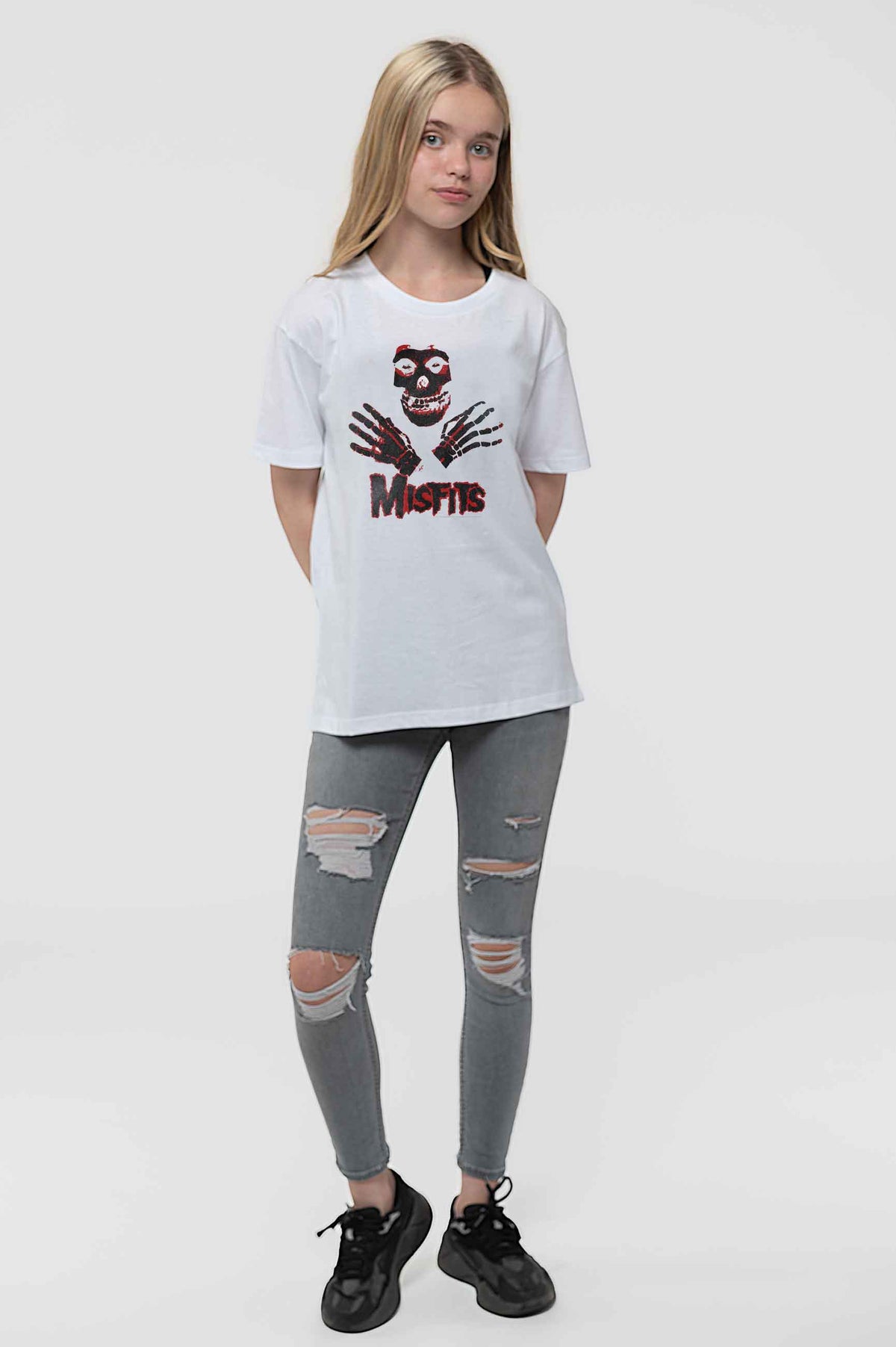 Misfits Kids Hands Band Logo White T Shirt product image 2