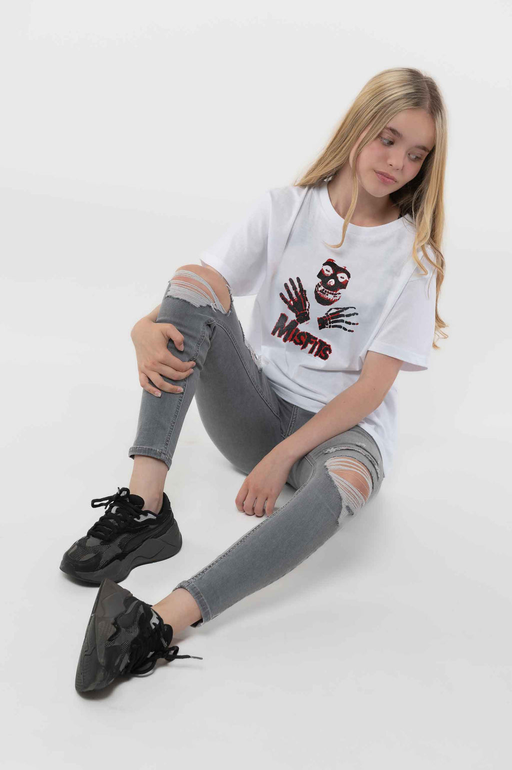 Misfits Kids Hands Band Logo White T Shirt product image 5