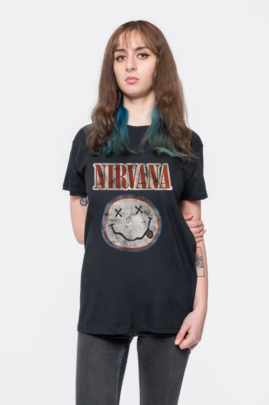 Nirvana Distressed Grunge Smile T Shirt product image 1