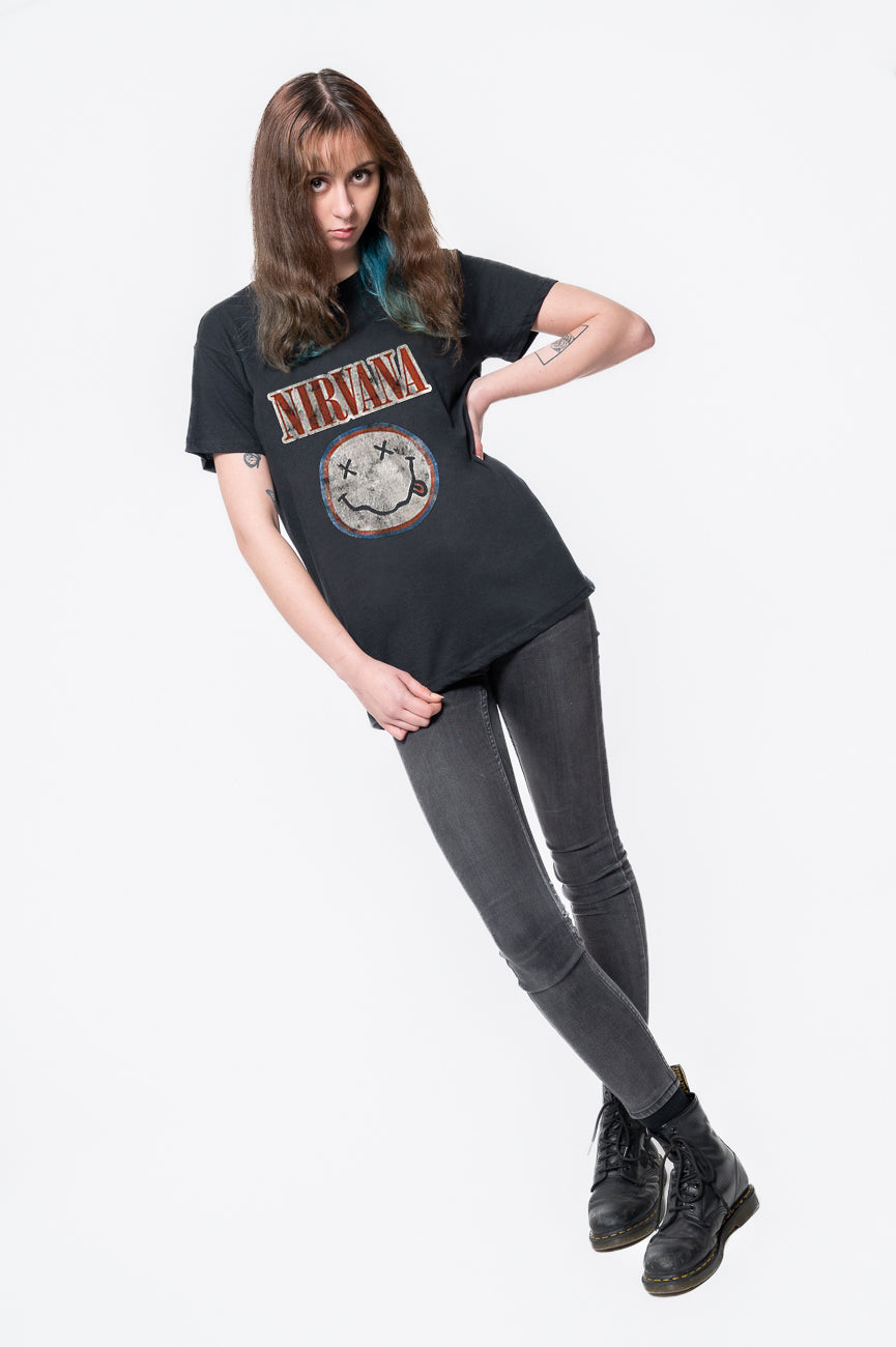 Nirvana Distressed Grunge Smile T Shirt product image 5