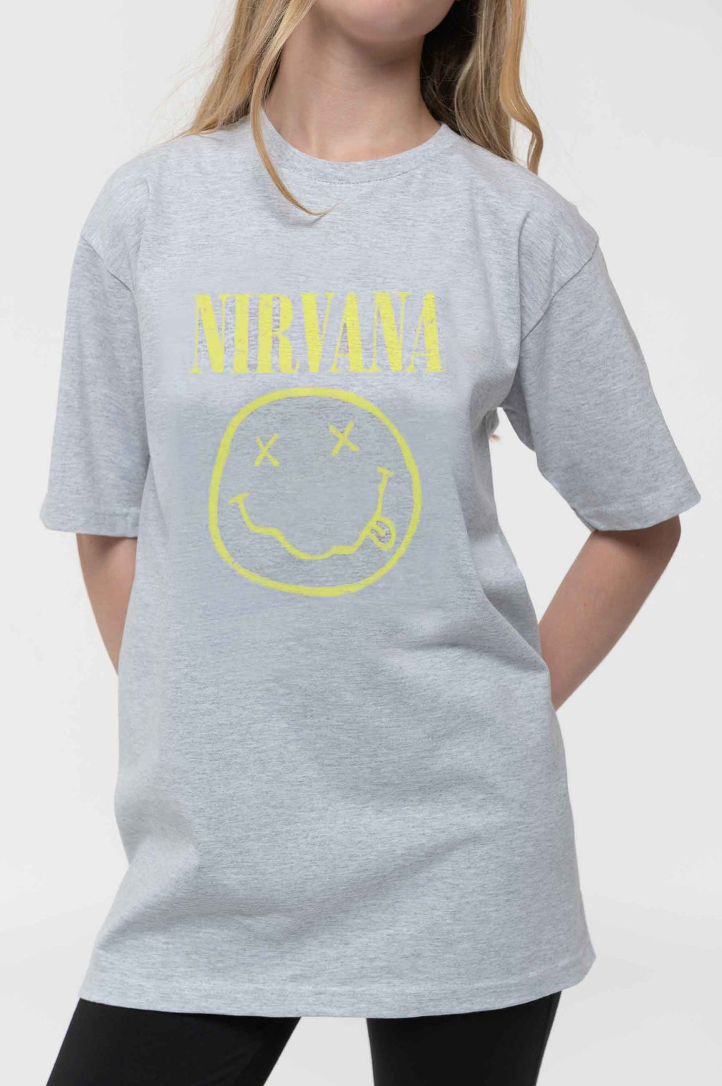 Nirvana Kids Grunge Smile Band Logo Heather T Shirt product image 3