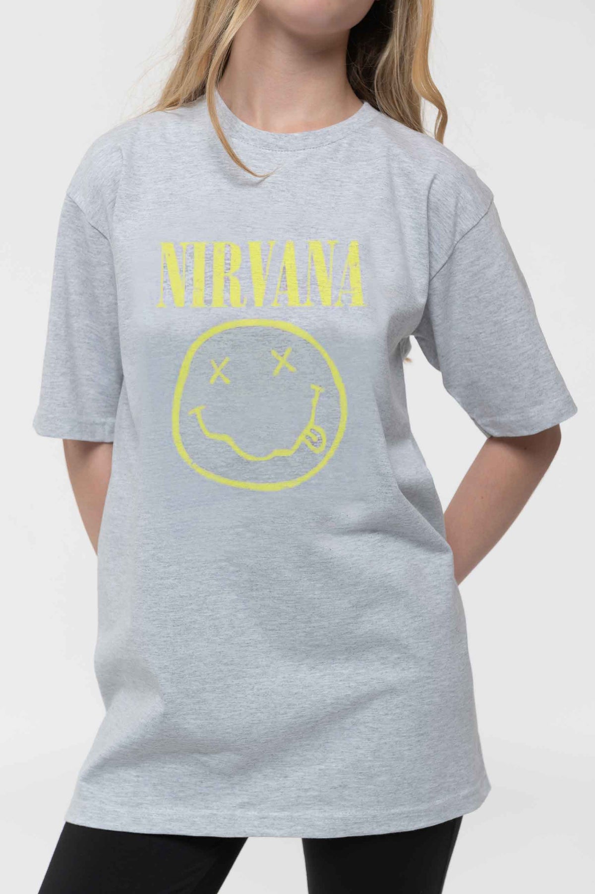 Nirvana Kids Grunge Smile Band Logo Heather T Shirt product image 3