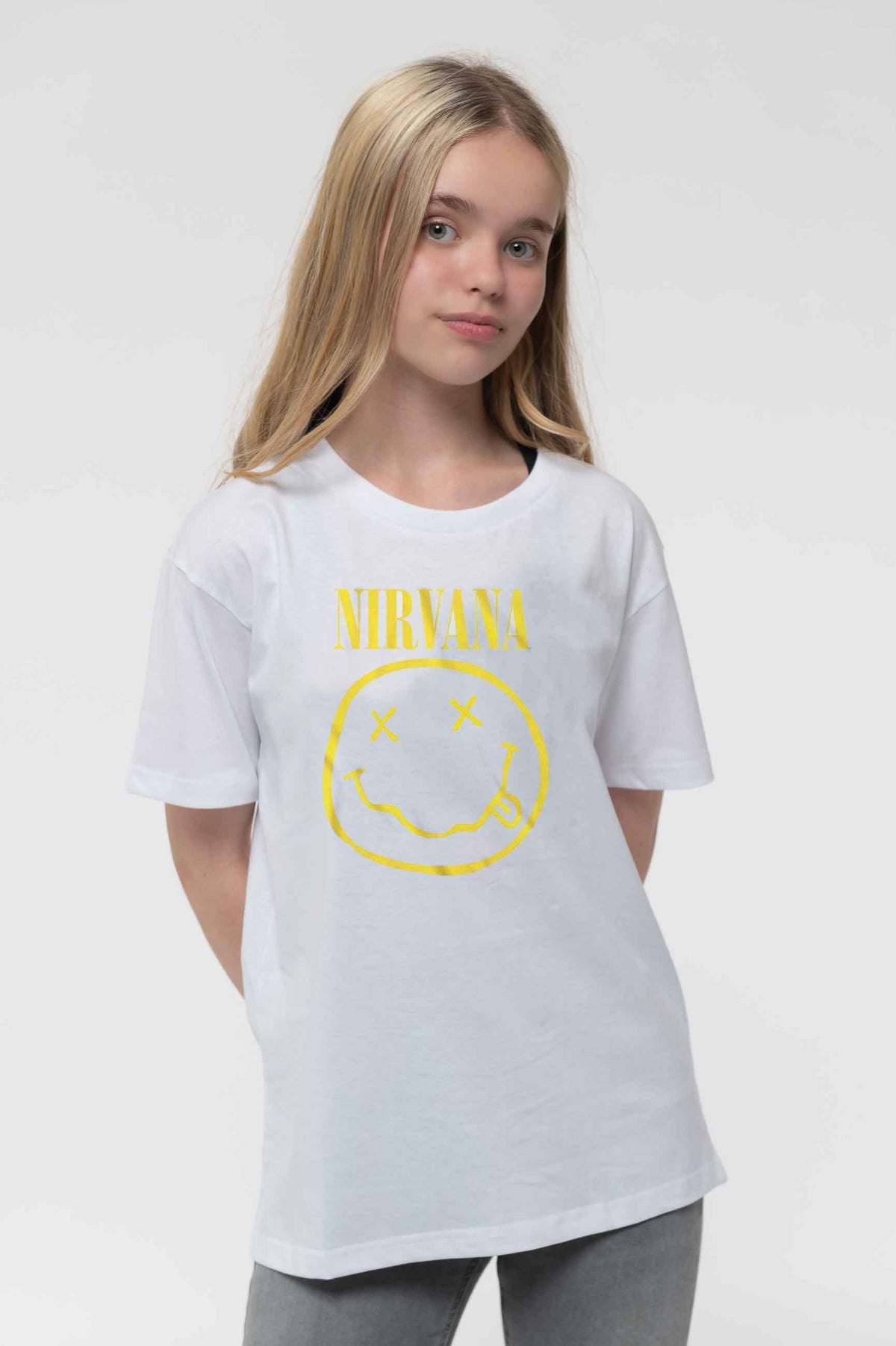 Nirvana Kids Yellow Grunge Smile T Shirt product image 1