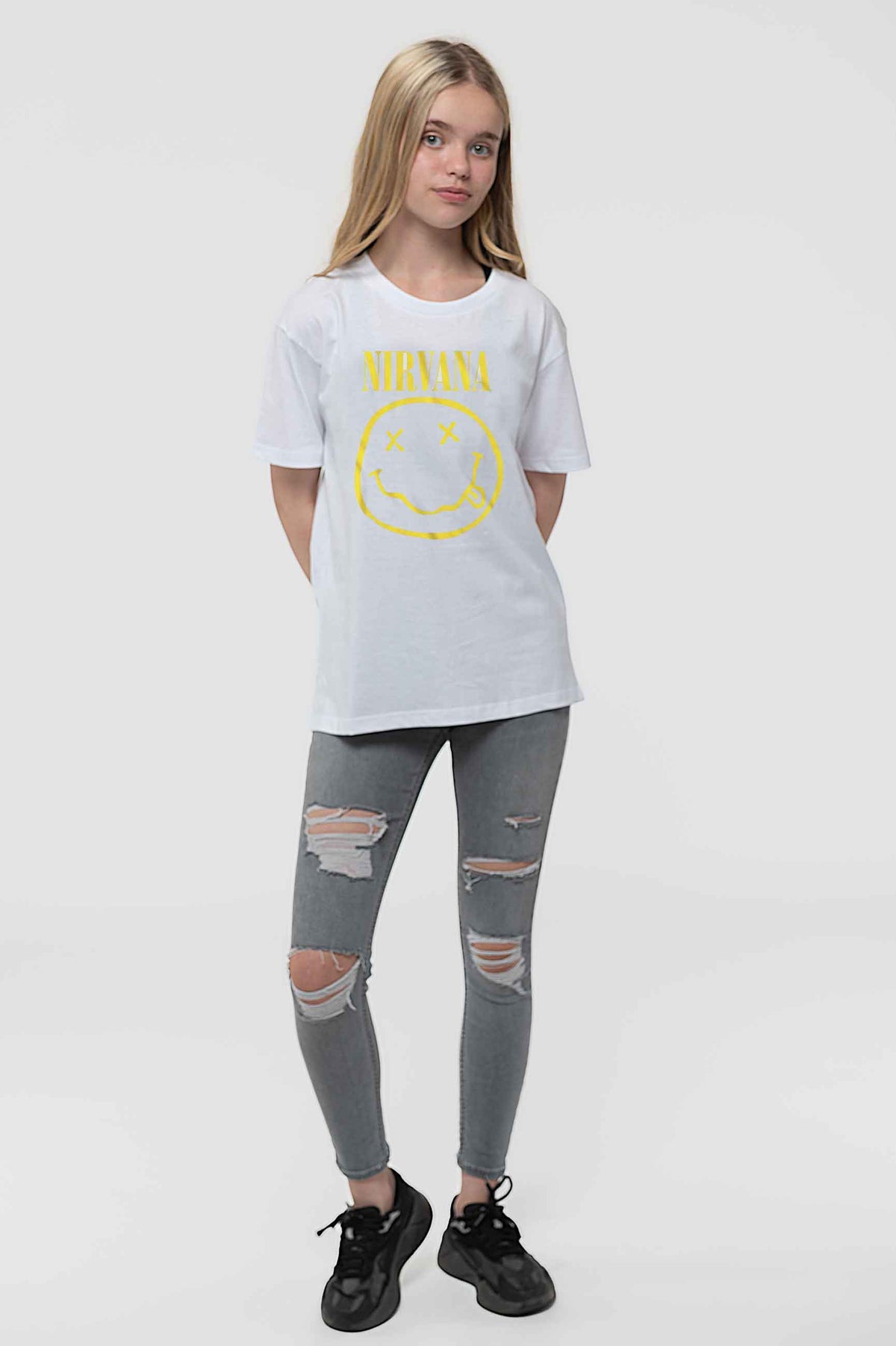 Nirvana Kids Yellow Grunge Smile T Shirt product image 2
