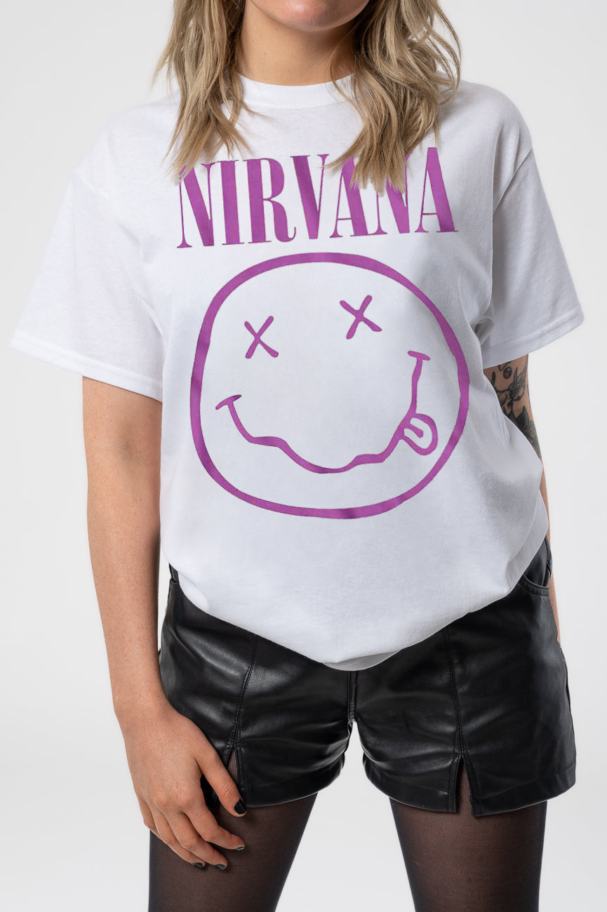 Nirvana Purple Grunge Smile T Shirt product image 3