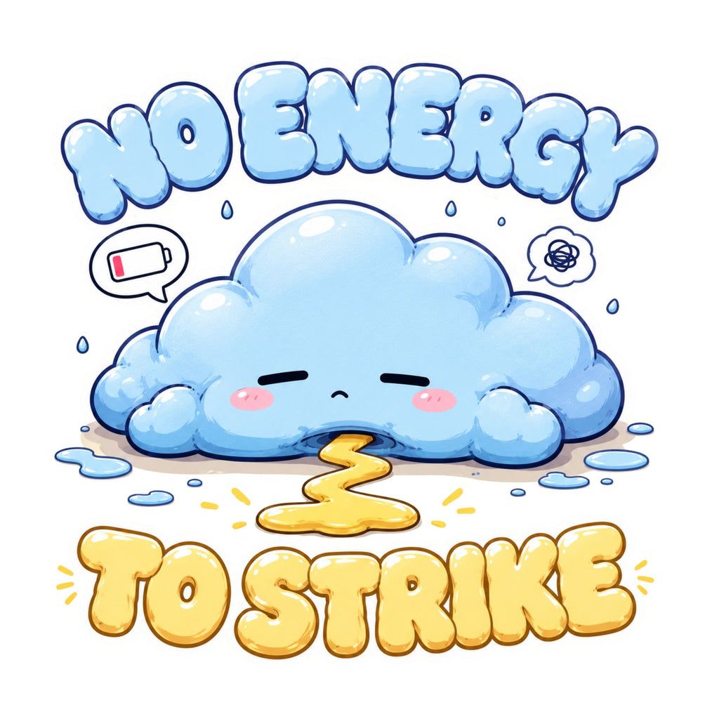 No Energy To Strike - Cute Exhausted Rain Cloud Tired product image 3