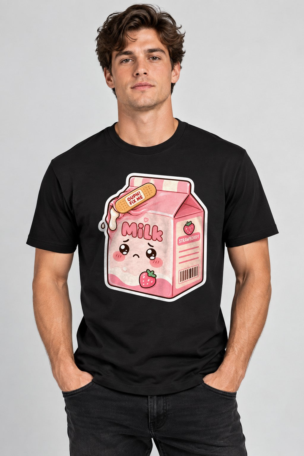 Ouph Fix Me - Cute Leaking Strawberry Milk Carton Kawaii product image 2