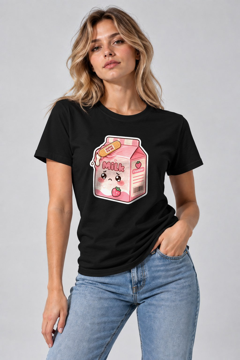 Ouph Fix Me - Cute Leaking Strawberry Milk Carton Kawaii product image 2