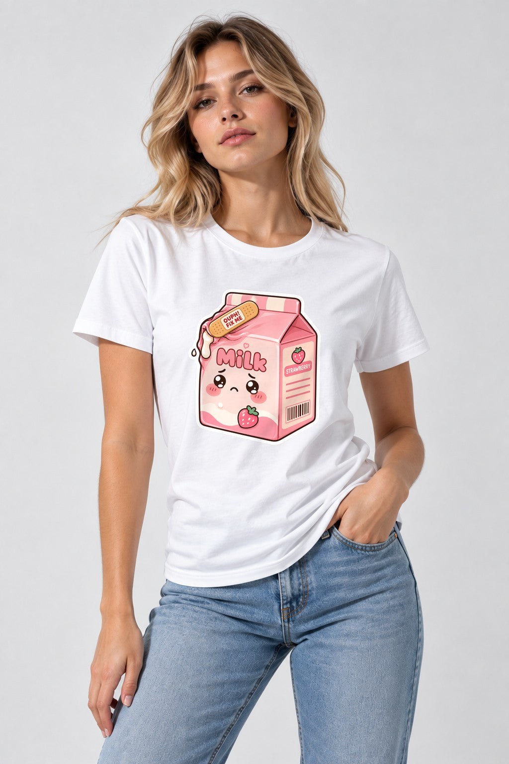 Ouph Fix Me - Cute Leaking Strawberry Milk Carton Kawaii product image 1