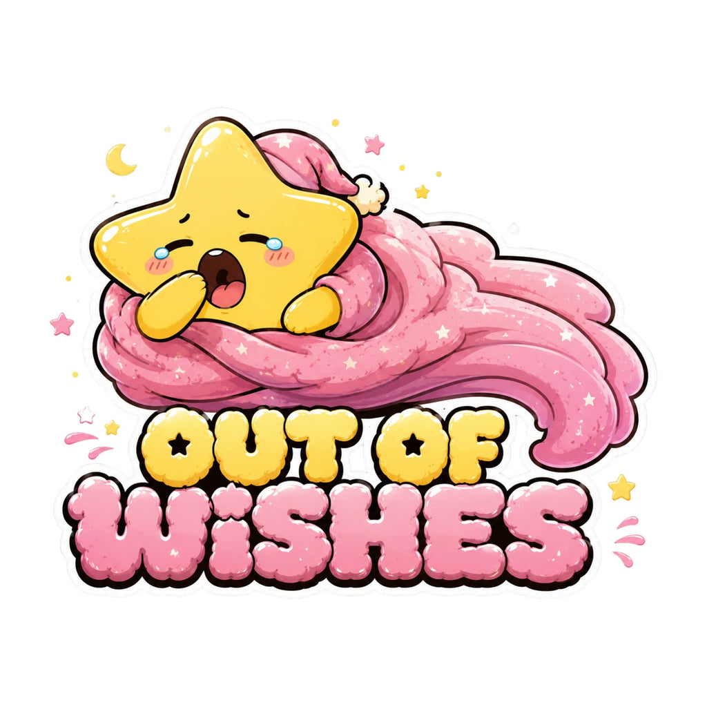 Out Of Wishes - Cute Yawning Shooting Star Tired Graphic product image 3