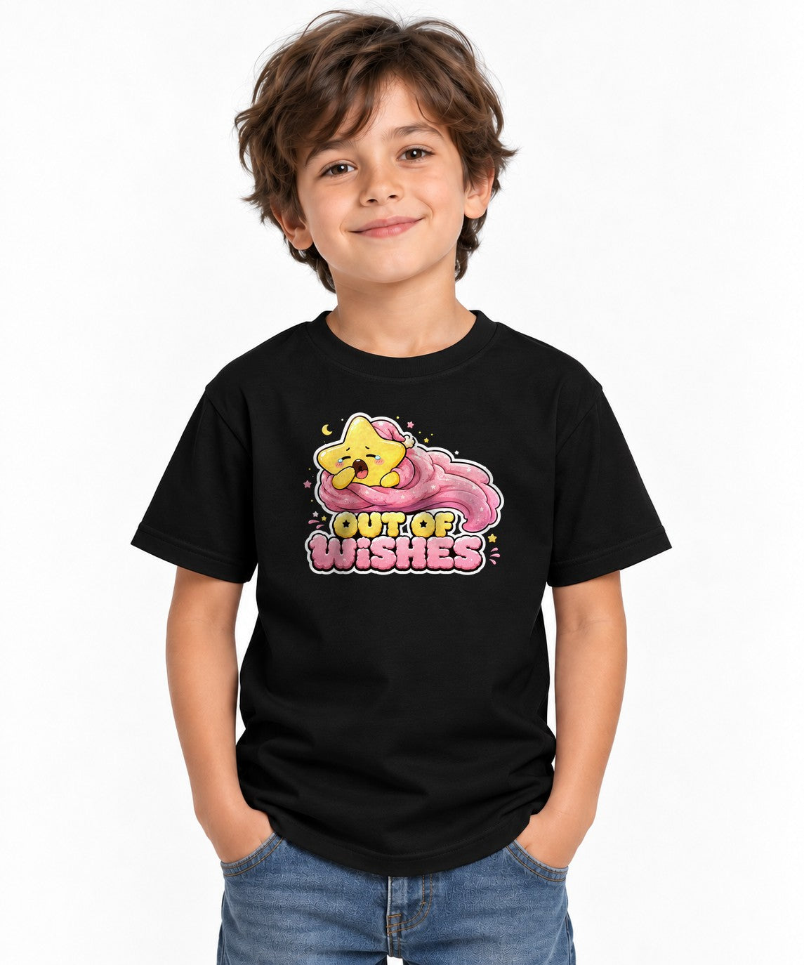 Out Of Wishes - Cute Yawning Shooting Star Tired Graphic product image 2