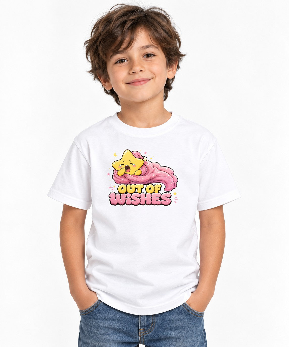 Out Of Wishes - Cute Yawning Shooting Star Tired Graphic product image 1