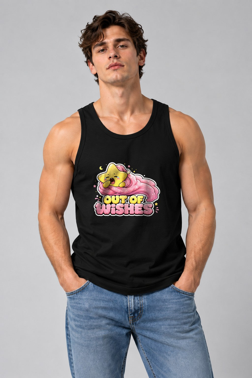 Out Of Wishes - Cute Yawning Shooting Star Tired Graphic product image 2