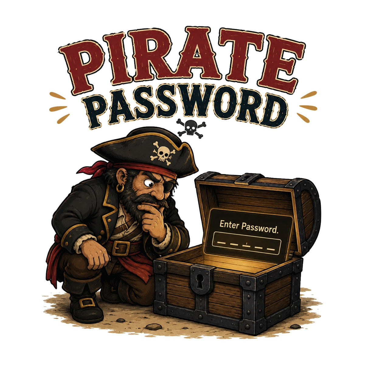 Pirate Password Treasure Chest Security Humor product image 3