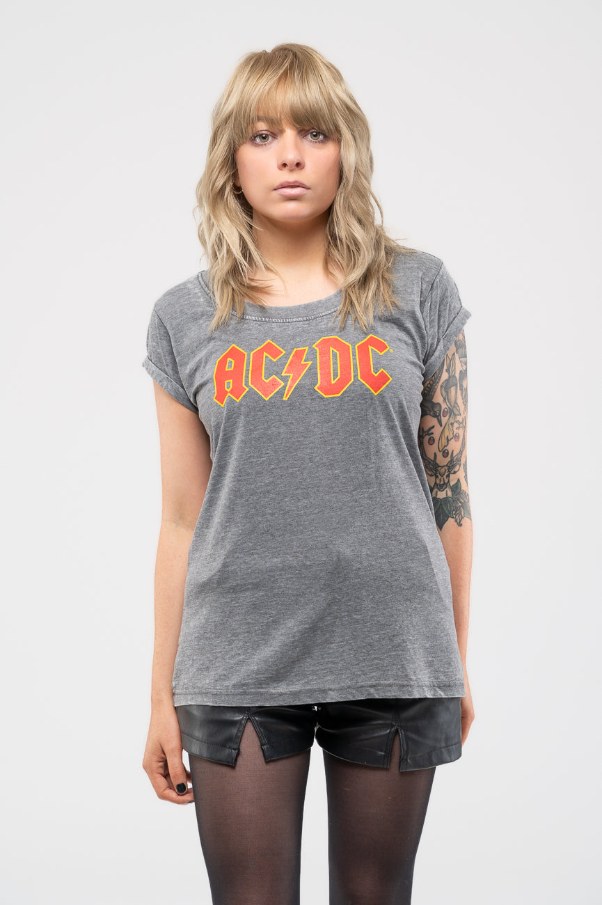 AC/DC Classic Band Logo Burnout T Shirt product image 1