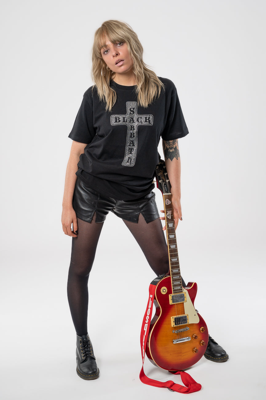 Black Sabbath Diamante Cross T Shirt product image 5