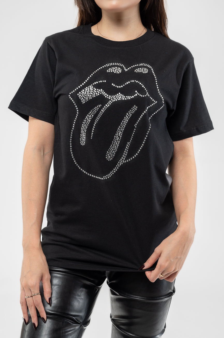 The Rolling Stones Tongue Diamante T Shirt product image 3