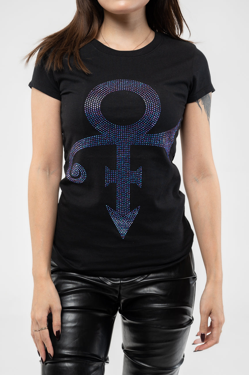 Prince Purple Symbol Diamante Skinny T Shirt product image 3