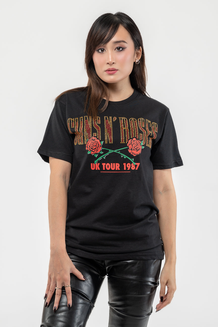 Guns N' Roses UK Tour 87 Diamante T Shirt product image 1