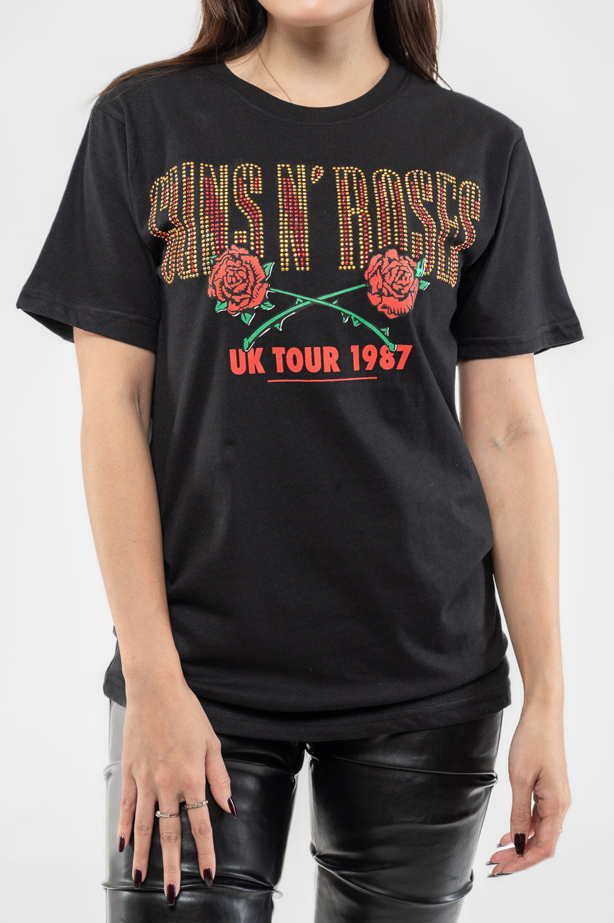 Guns N' Roses UK Tour 87 Diamante T Shirt product image 3