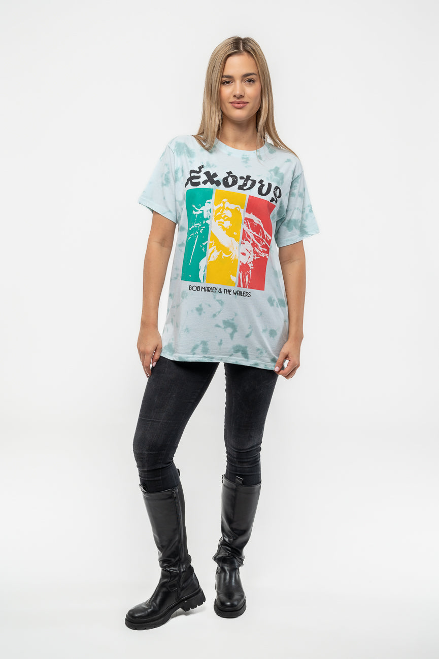 Bob Marley Exodus Rasta Colours Dye Wash T Shirt product image 2