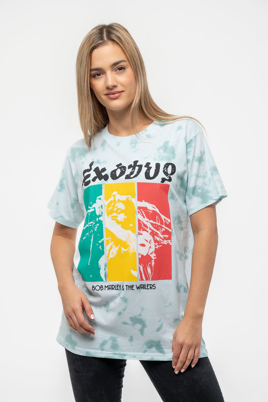 Bob Marley Exodus Rasta Colours Dye Wash T Shirt product image 1