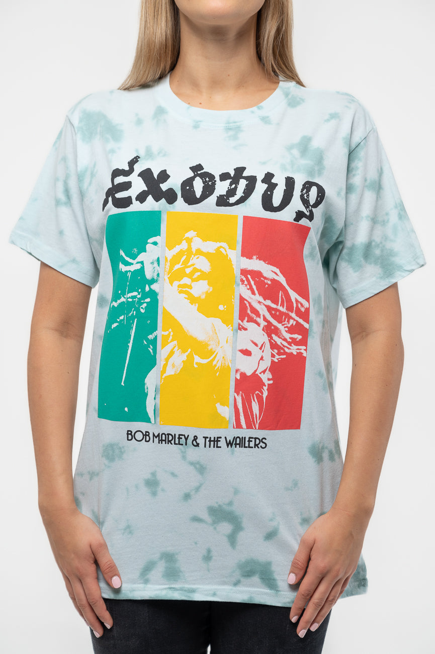 Bob Marley Exodus Rasta Colours Dye Wash T Shirt product image 3