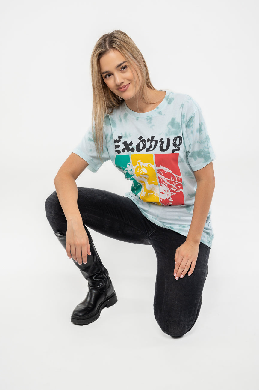 Bob Marley Exodus Rasta Colours Dye Wash T Shirt product image 5