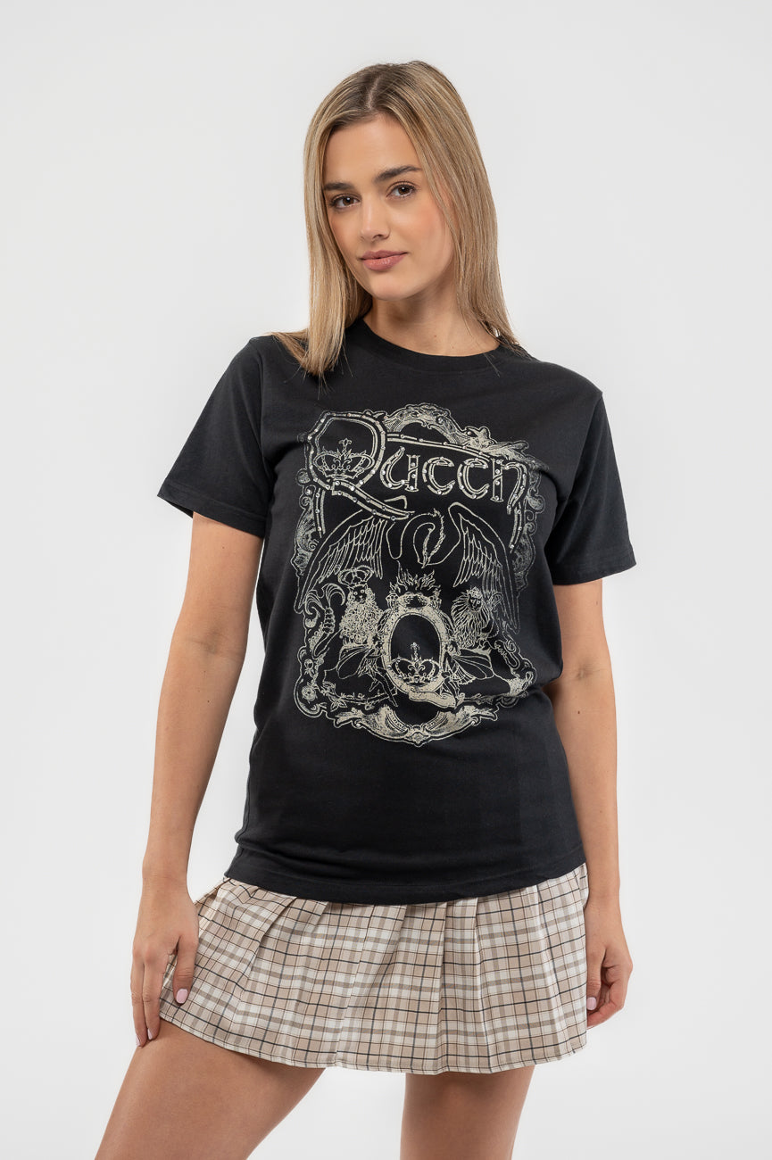 Queen Diamante Classic Crest T Shirt product image 1